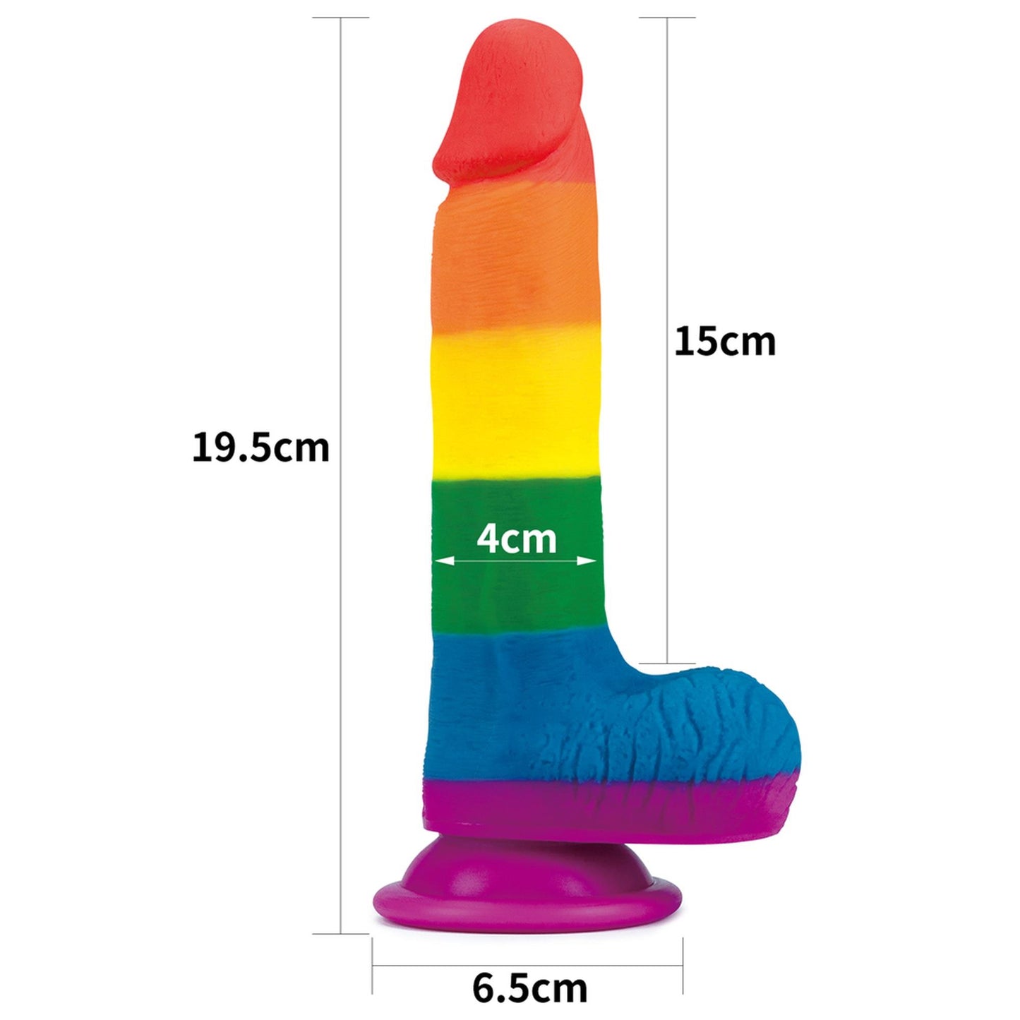 2-Dildo tęczowe giętkie silikonowe przyssawka 19,5cm-2
