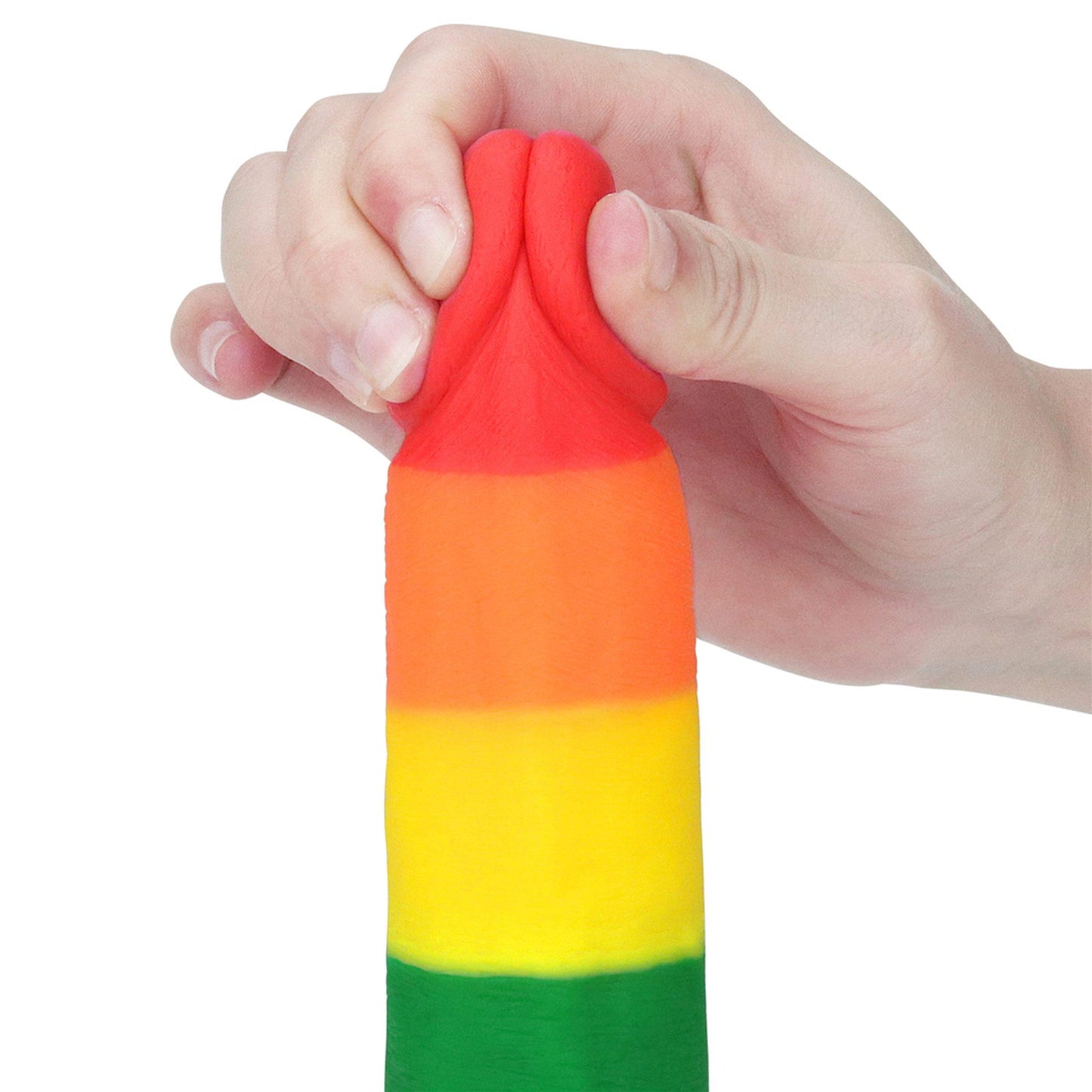 8-Dildo tęczowe giętkie silikonowe przyssawka 19,5cm-8