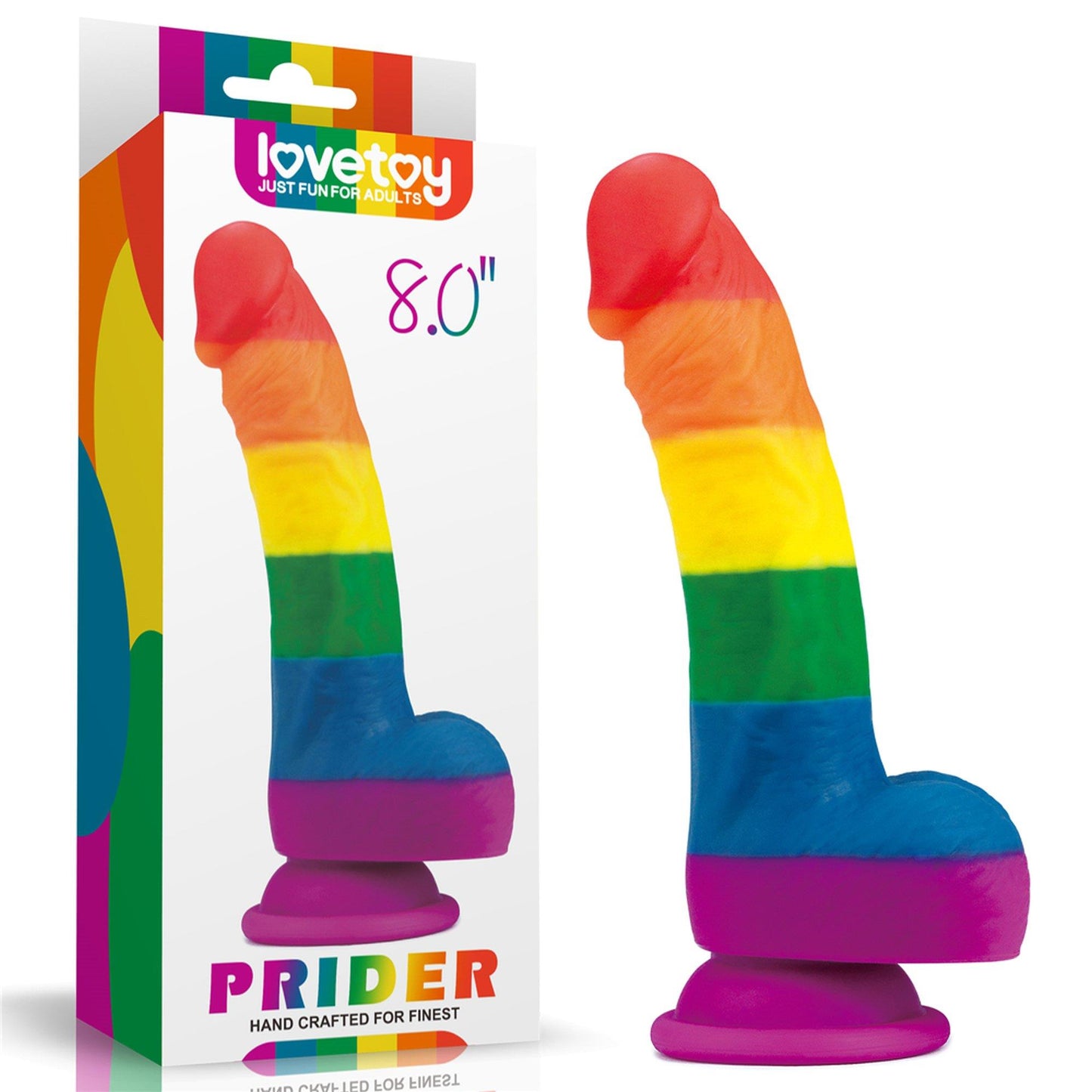 1-Tęczowe dildo elastyczne z przyssawką 20,5 cm-1