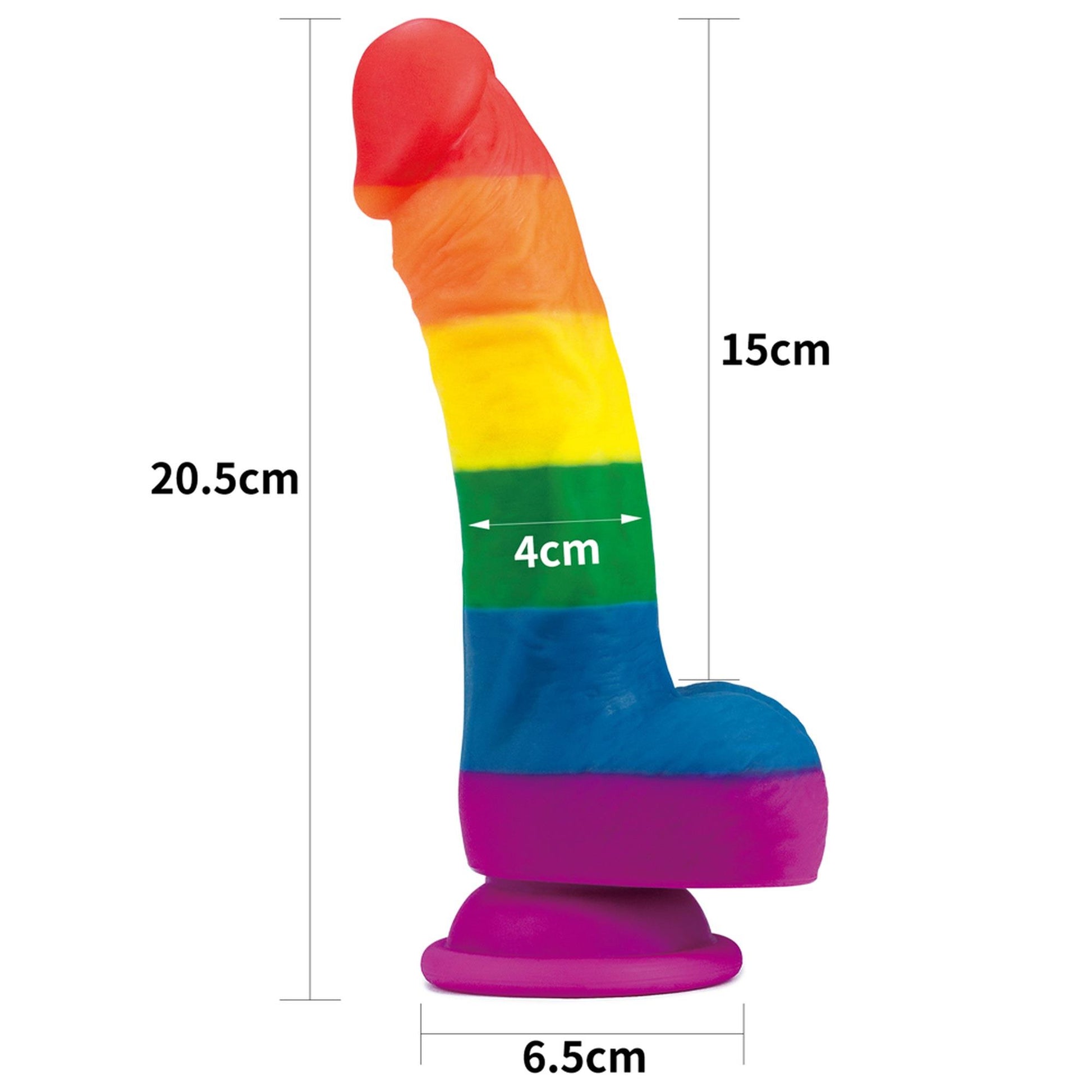 2-Tęczowe dildo elastyczne z przyssawką 20,5 cm-2