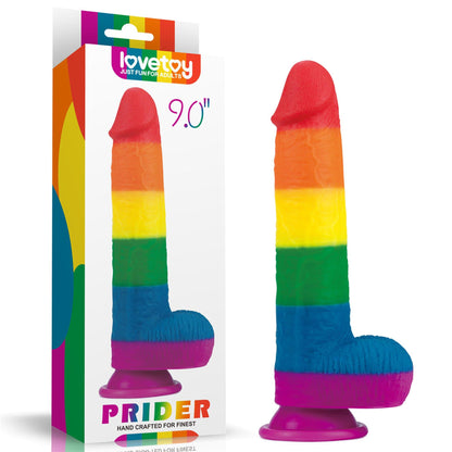 1-Dildo tęczowe elastyczne z przyssawką 22,5 cm-1