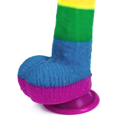 5-Dildo tęczowe elastyczne z przyssawką 22,5 cm-5