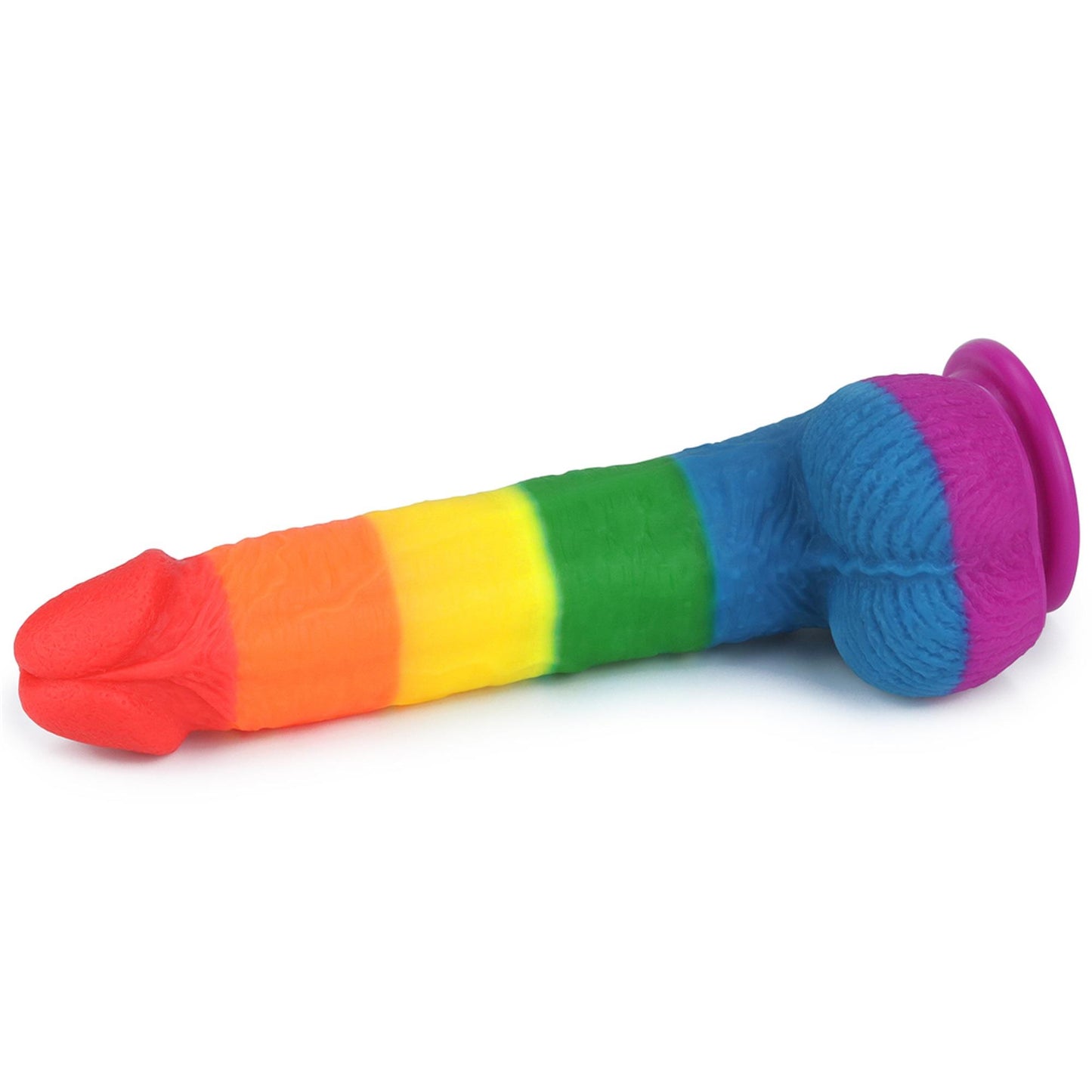 7-Dildo tęczowe elastyczne z przyssawką 22,5 cm-7