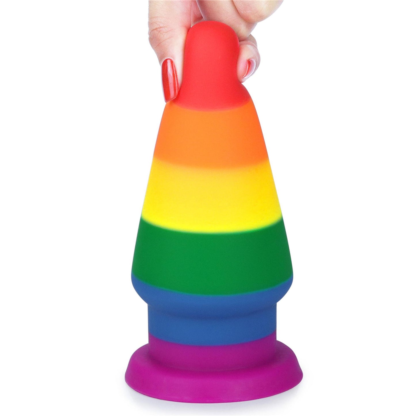 2-Tęczowa zatyczka analna korek  elastyczny 15 cm-2