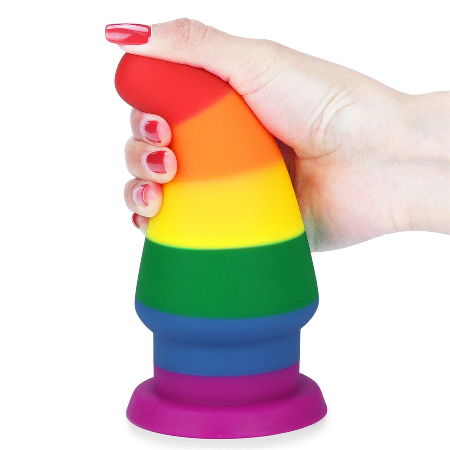 3-Tęczowa zatyczka analna korek  elastyczny 15 cm-3