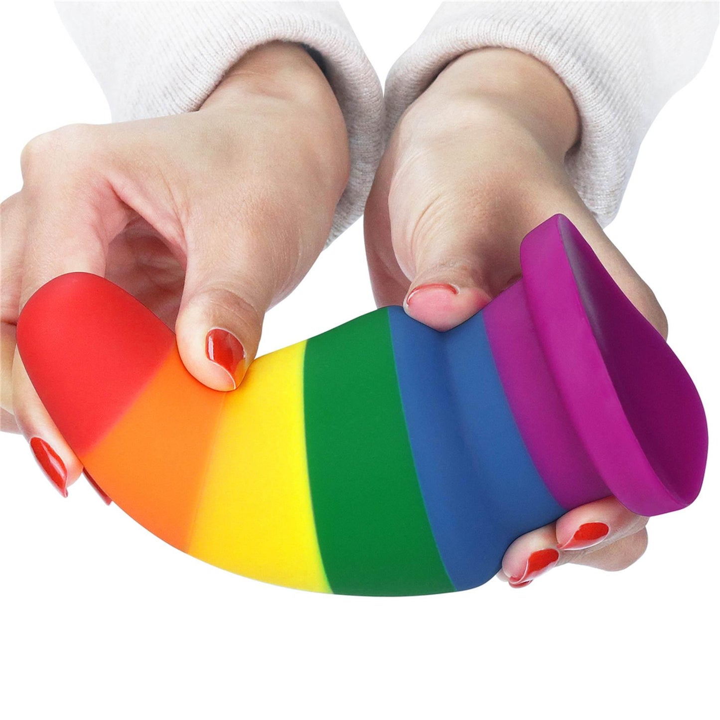 4-Tęczowa zatyczka analna korek  elastyczny 15 cm-4