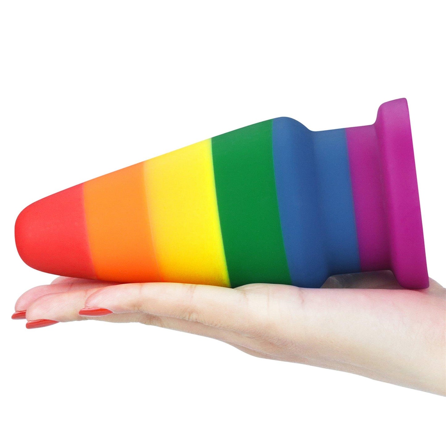 5-Tęczowa zatyczka analna korek  elastyczny 15 cm-5