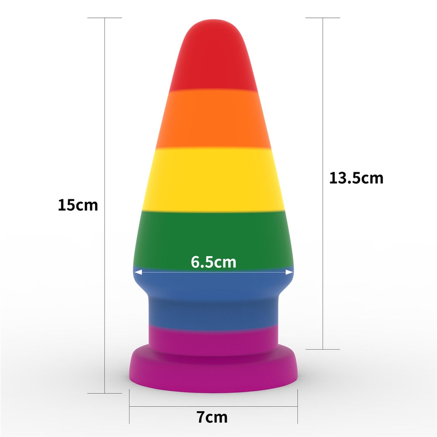 9-Tęczowa zatyczka analna korek  elastyczny 15 cm-9