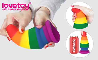 15-Tęczowa zatyczka analna korek  elastyczny 15 cm-15