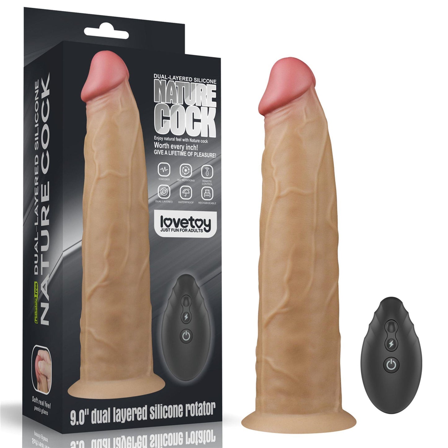 1-Silikonowy analny penis z przyssawką żylasty 23cm-1