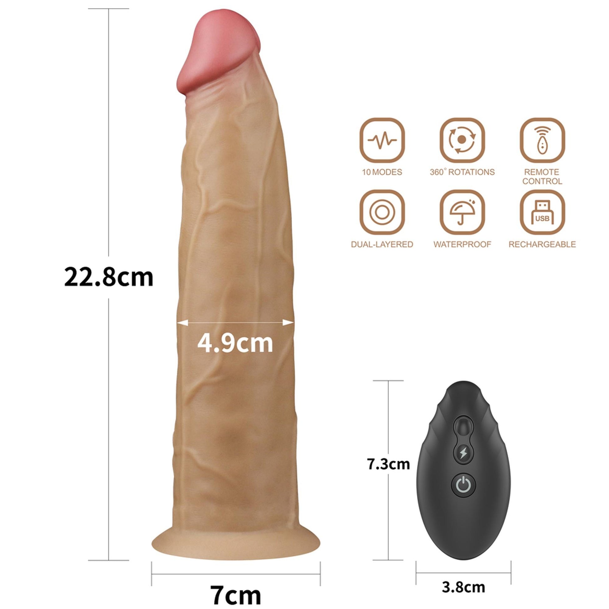2-Silikonowy analny penis z przyssawką żylasty 23cm-2