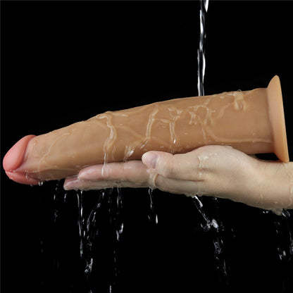15-Silikonowy analny penis z przyssawką żylasty 23cm-15