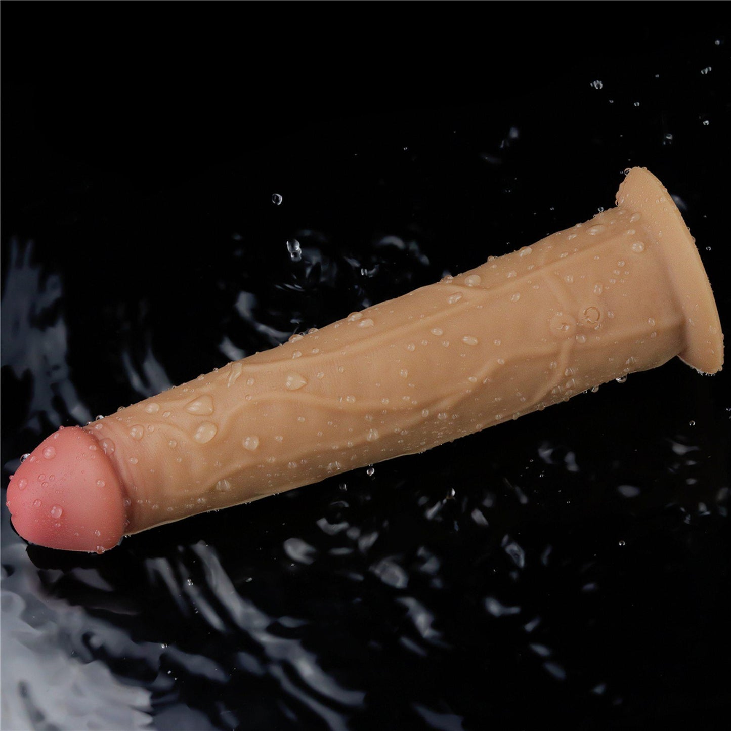 17-Silikonowy analny penis z przyssawką żylasty 23cm-17