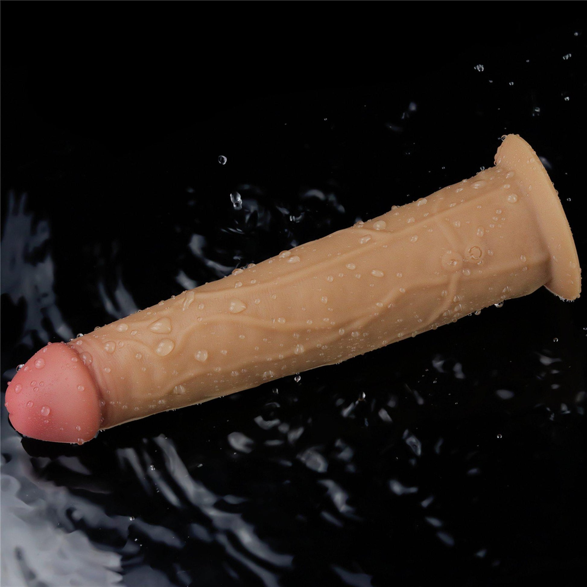 17-Silikonowy analny penis z przyssawką żylasty 23cm-17