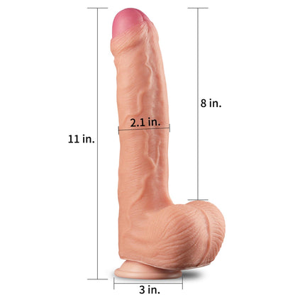 2-Giętkie realistyczne dildo z przyssawką penis 28cm-2
