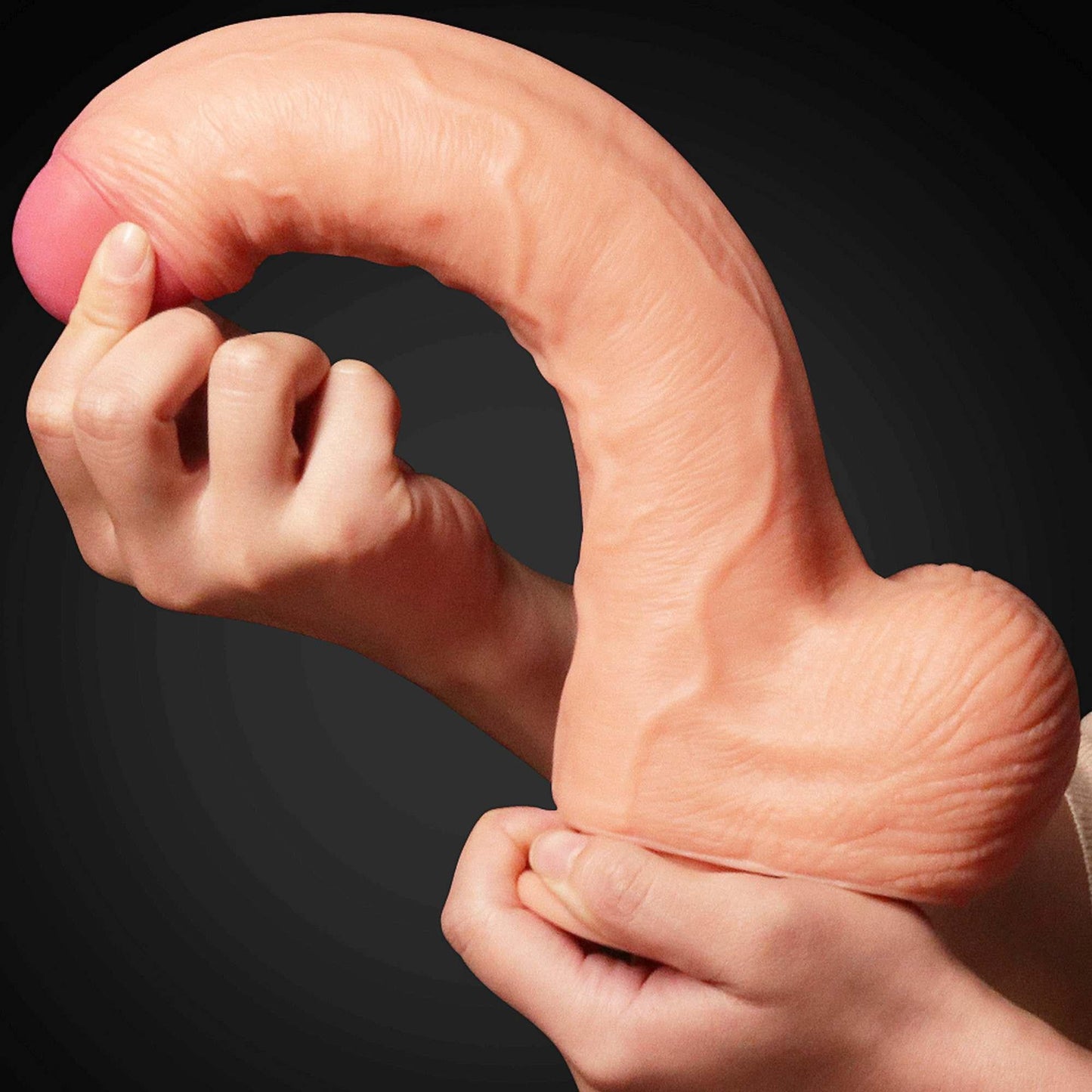 8-Giętkie realistyczne dildo z przyssawką penis 28cm-8