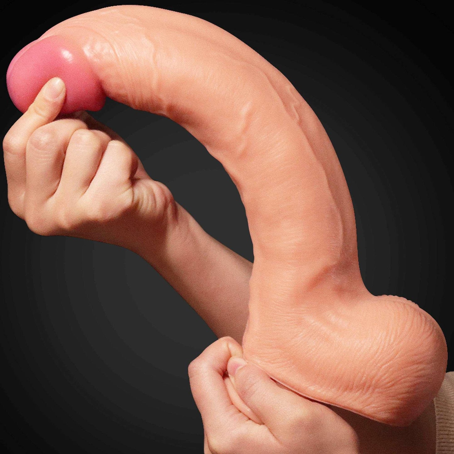 8-Grube realistyczne żylaste dildo przyssawka 30,5cm-8