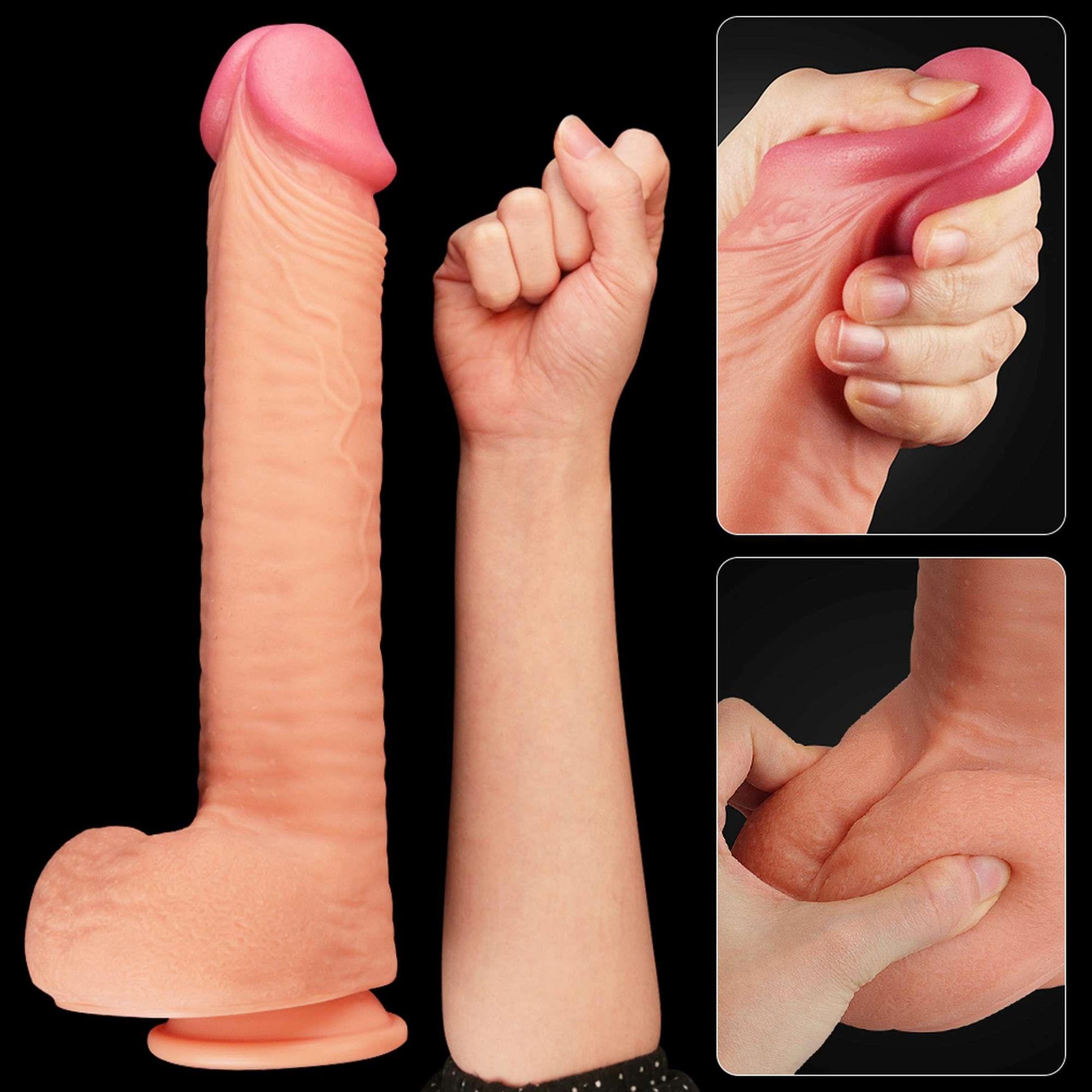 12-Ogromne dildo realistyczny wygląd przyssawka 30 cm-12