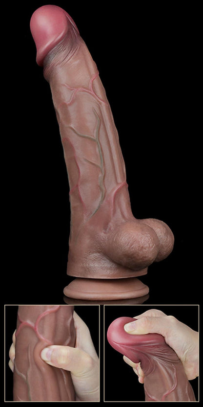 17-Gruby realistyczny penis z żyłami przyssawka 29cm-17