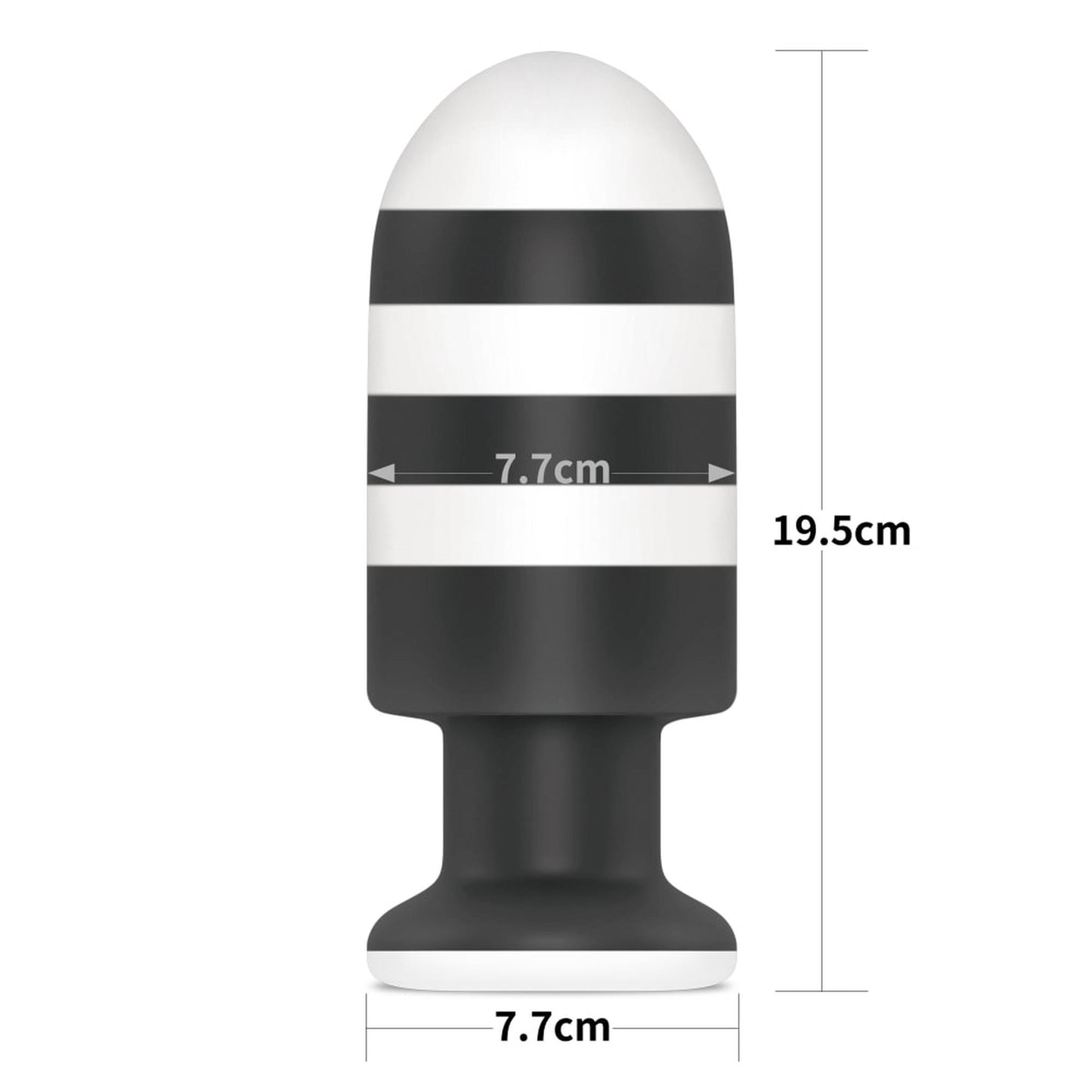 3-ZATYCZKA ANALNA CZARNO-BIAŁA SILIKONOWA KOREK ANALNY PLUG 19,5 CM-3