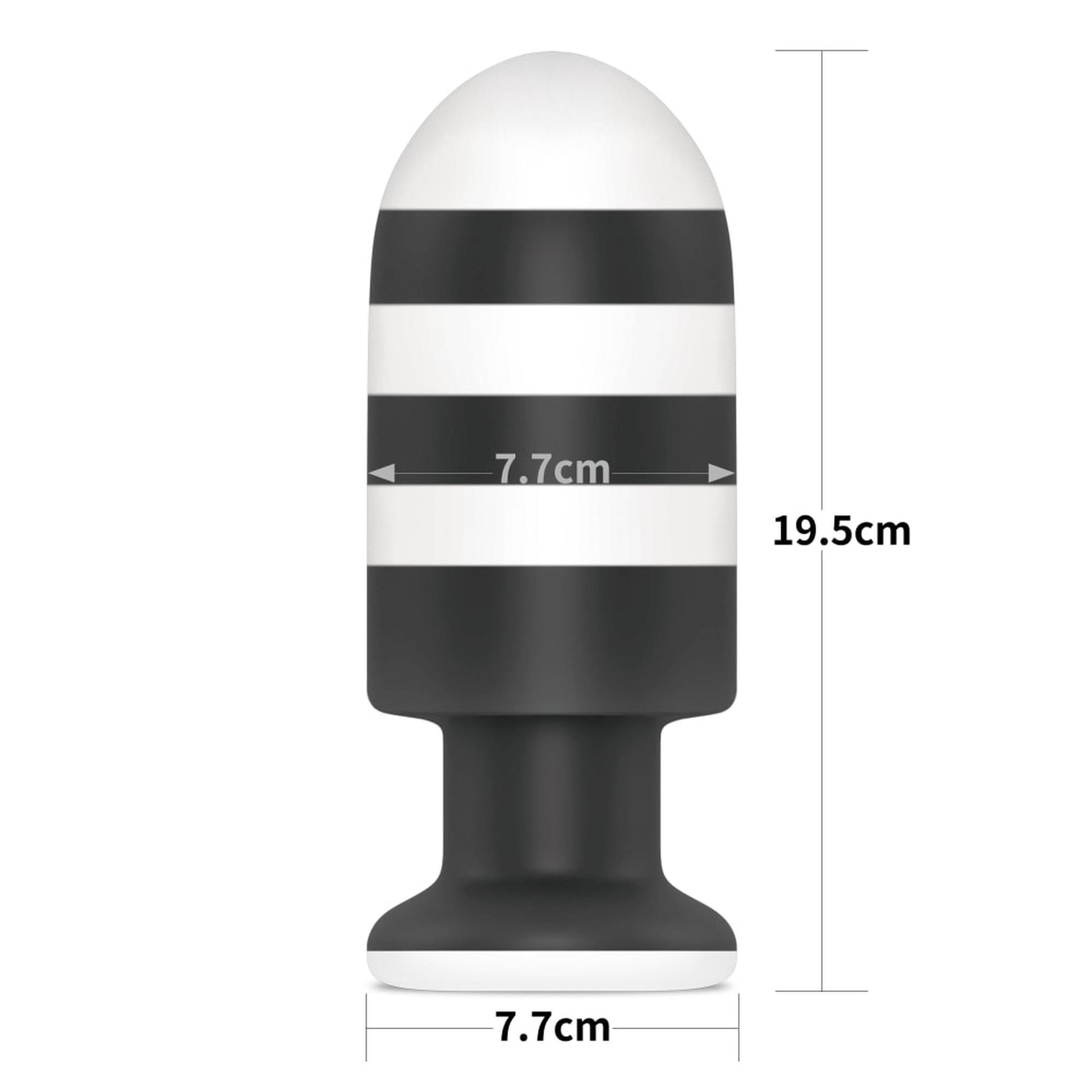 3-ZATYCZKA ANALNA CZARNO-BIAŁA SILIKONOWA KOREK ANALNY PLUG 19,5 CM-3