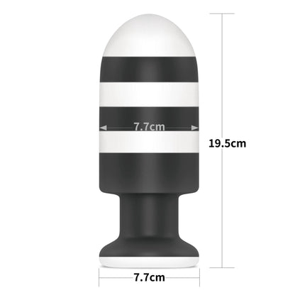 3-ZATYCZKA ANALNA CZARNO-BIAŁA SILIKONOWA KOREK ANALNY PLUG 19,5 CM-3