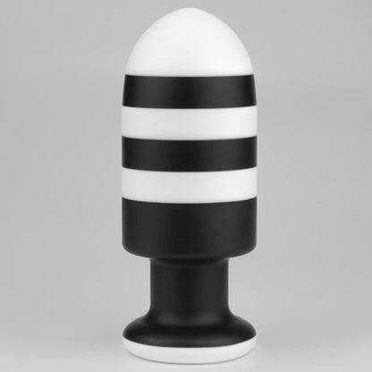 4-ZATYCZKA ANALNA CZARNO-BIAŁA SILIKONOWA KOREK ANALNY PLUG 19,5 CM-4