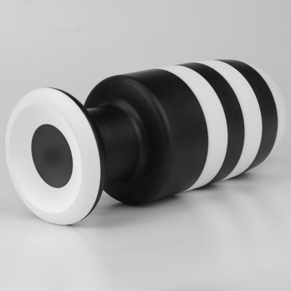 7-ZATYCZKA ANALNA CZARNO-BIAŁA SILIKONOWA KOREK ANALNY PLUG 19,5 CM-7