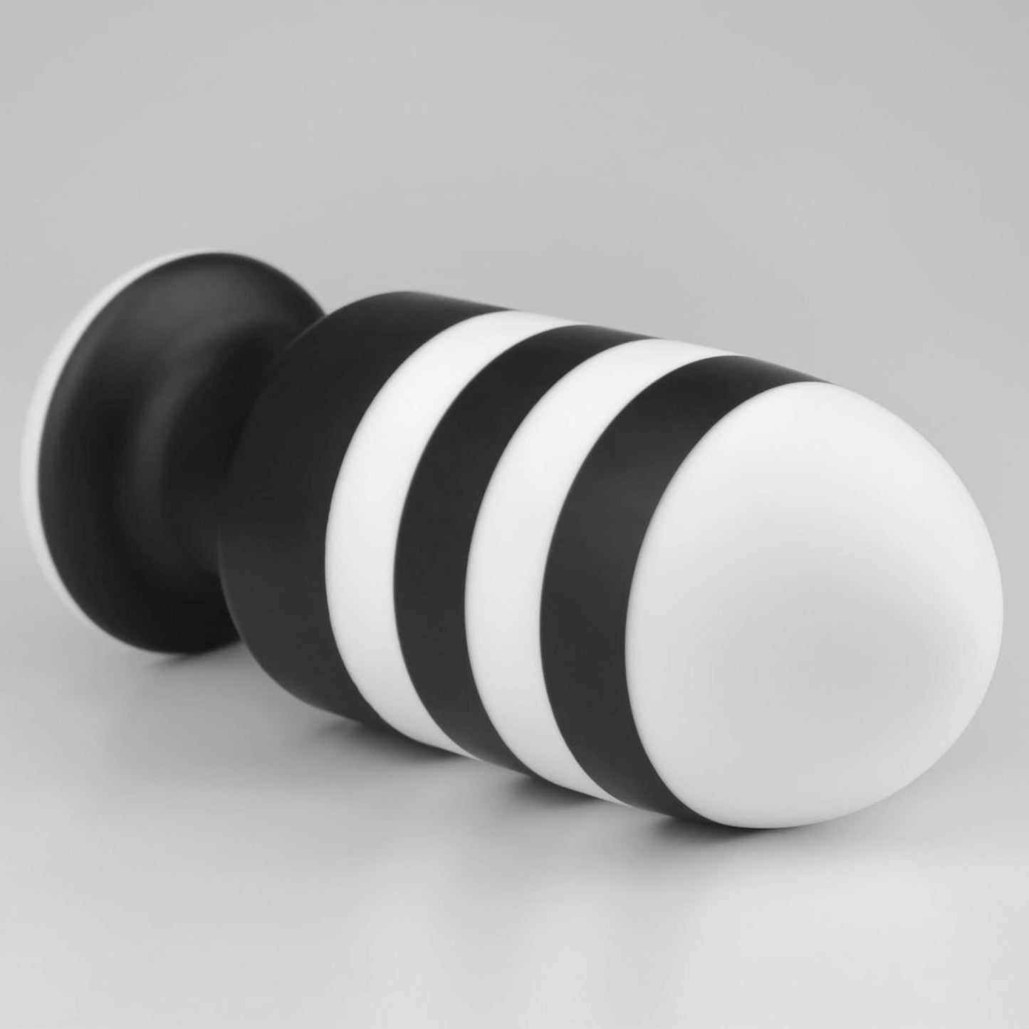 10-ZATYCZKA ANALNA CZARNO-BIAŁA SILIKONOWA KOREK ANALNY PLUG 19,5 CM-10