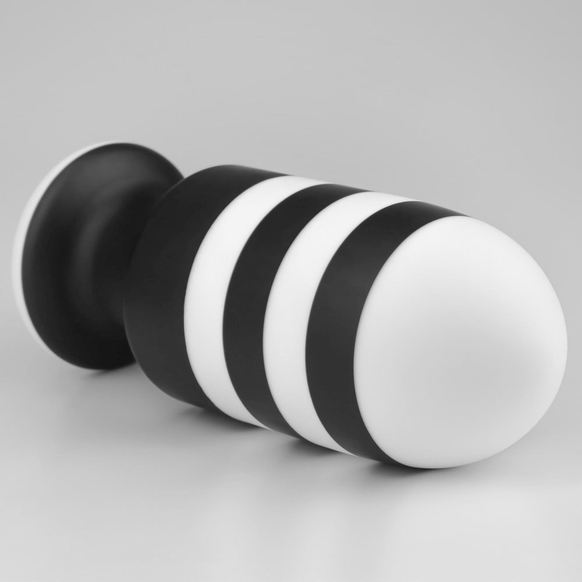 10-ZATYCZKA ANALNA CZARNO-BIAŁA SILIKONOWA KOREK ANALNY PLUG 19,5 CM-10