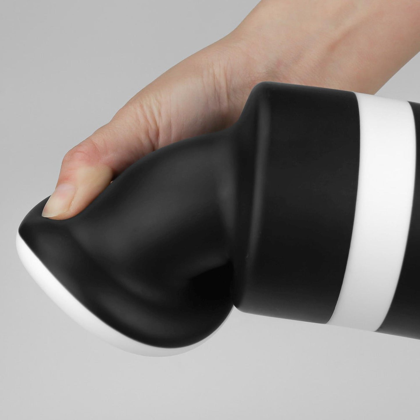 9-ZATYCZKA ANALNA CZARNO-BIAŁA SILIKONOWA KOREK ANALNY PLUG 19,5 CM-9