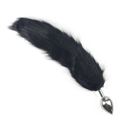 1-Korek analny z czarnym puszystym ogonkiem anal-1