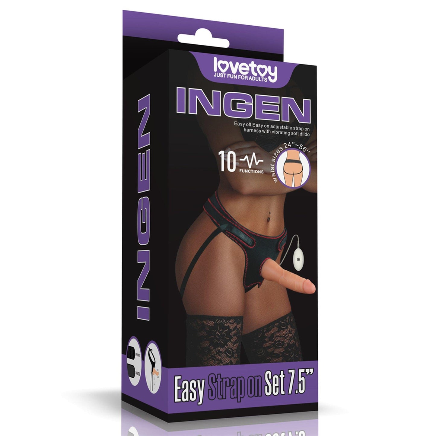 1-Majtki strap-on w zestawie z wibrującym dildo 19cm-1