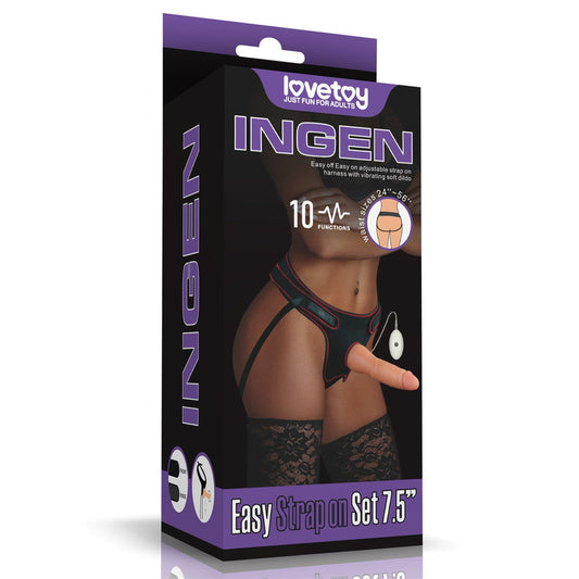 1-Majtki strap-on w zestawie z wibrującym dildo 19cm-1
