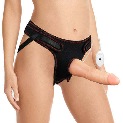 2-Majtki strap-on w zestawie z wibrującym dildo 19cm-2