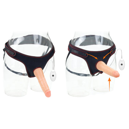 7-Majtki strap-on w zestawie z wibrującym dildo 19cm-7