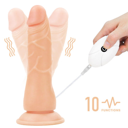 13-Majtki strap-on w zestawie z wibrującym dildo 19cm-13