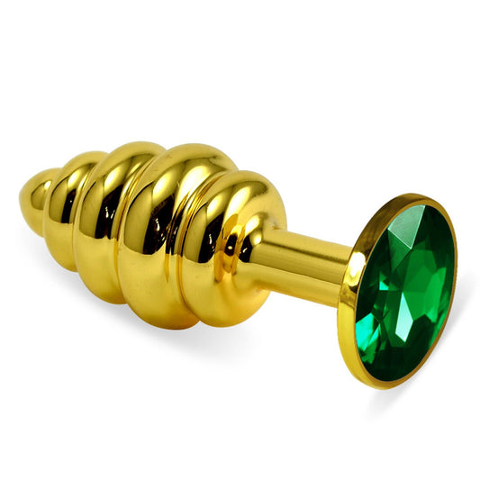 1-Gold Spiral Plug Green-1