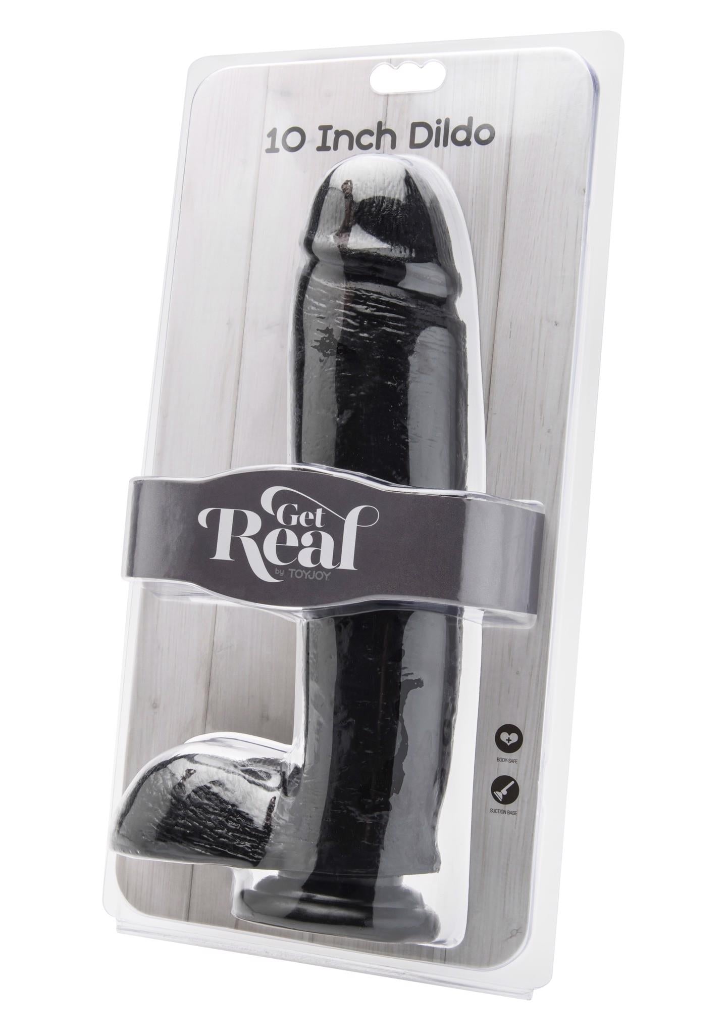 3-Dildo naturalne sztuczny czarny penis członek 25cm-3