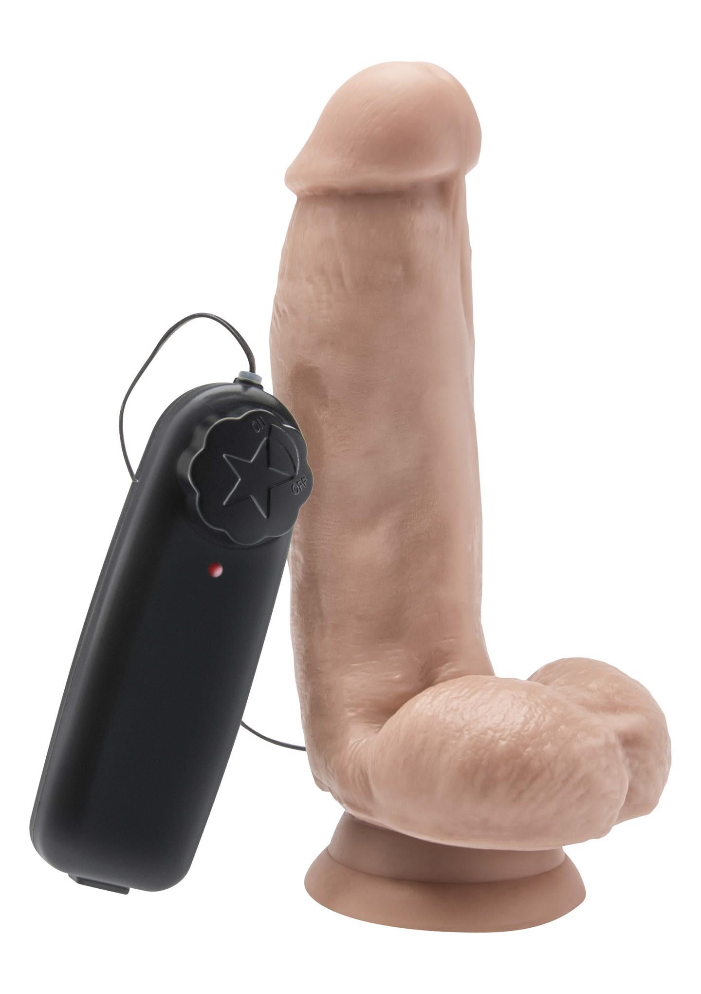 1-Grube realistyczne dildo wibrator przyssawka 15cm-1