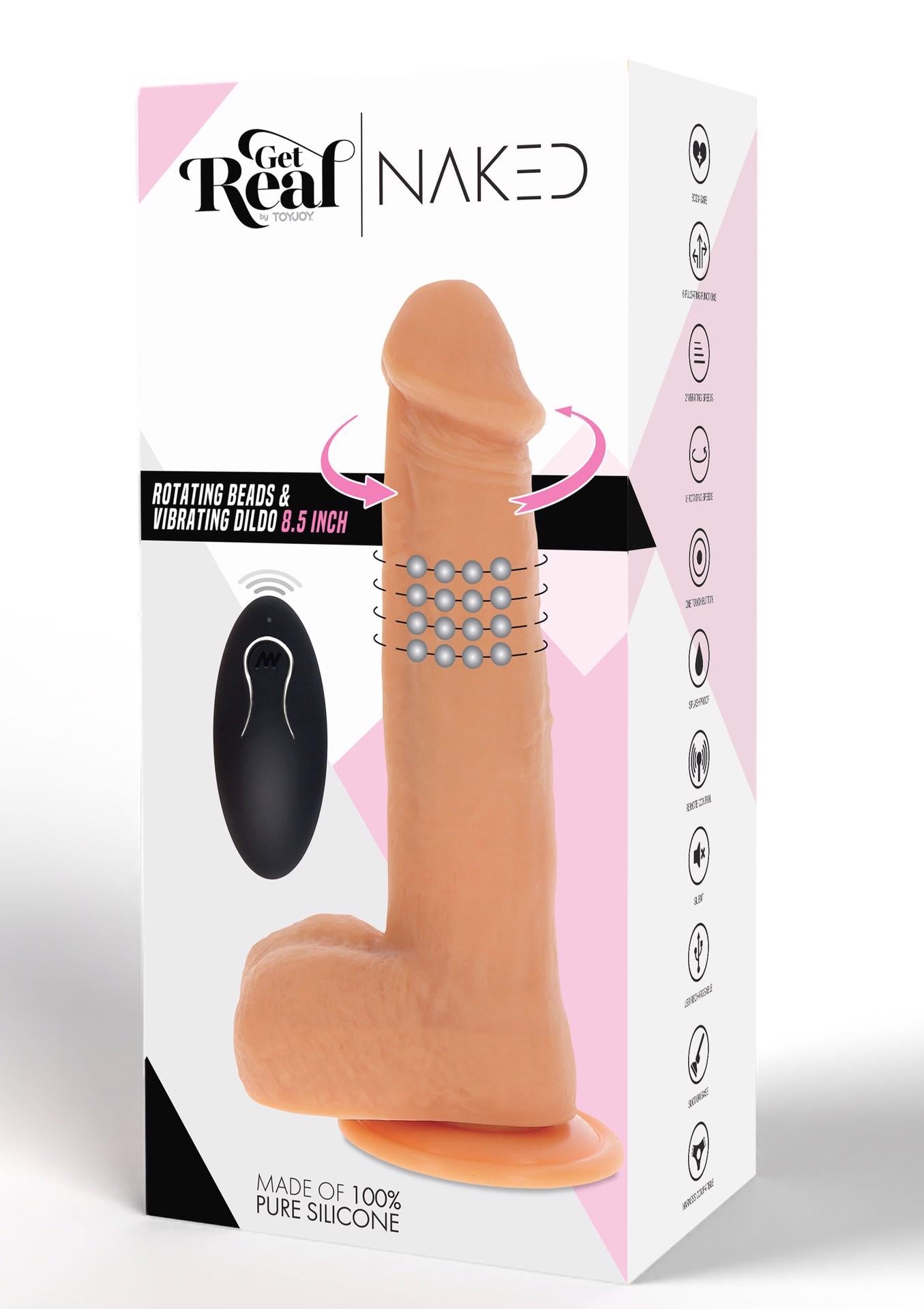 2-Rotating Beads Vibrating Dildo-2