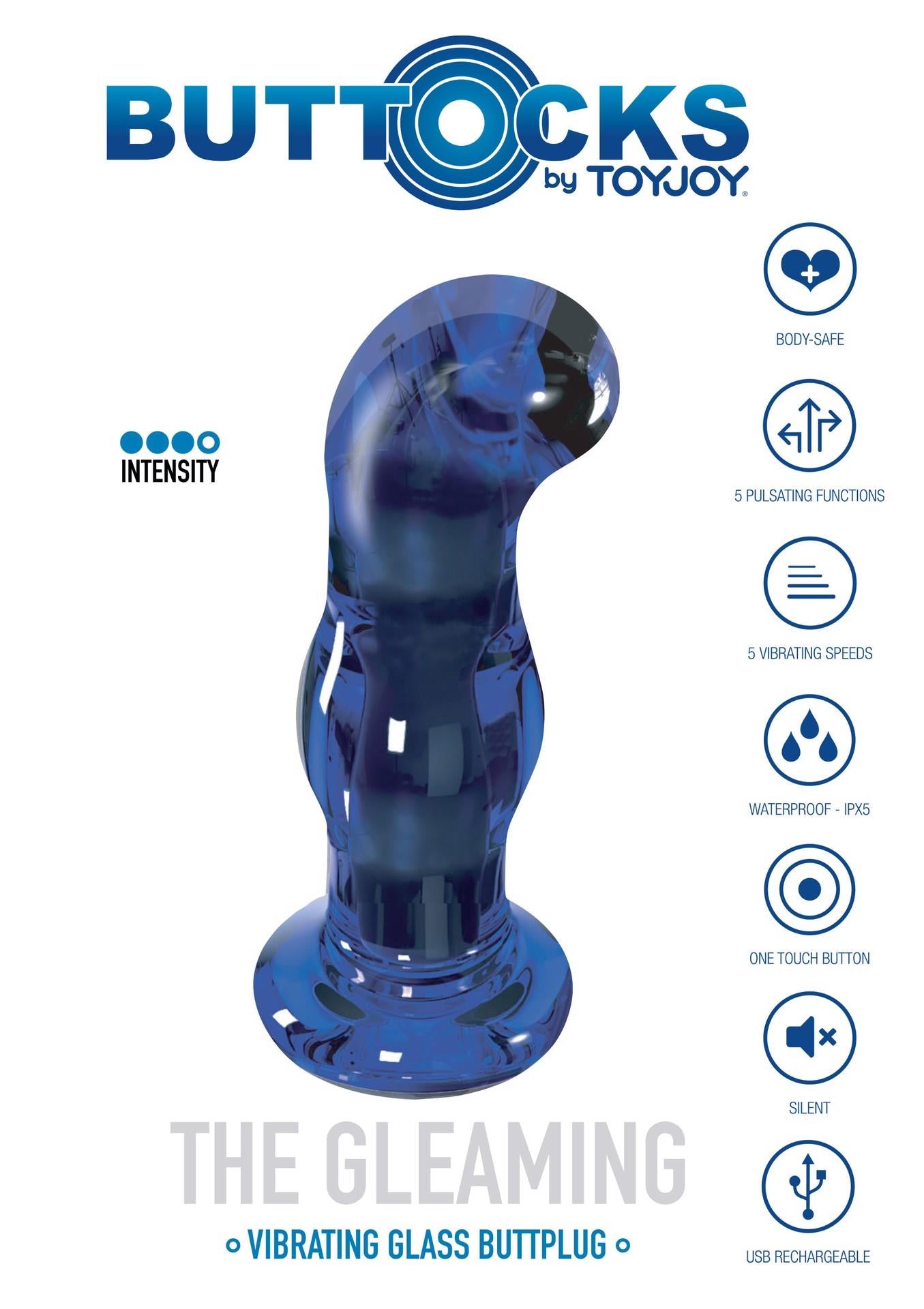 10-Szklany wibrujący korek analny plug 5 trybów 11 cm-10