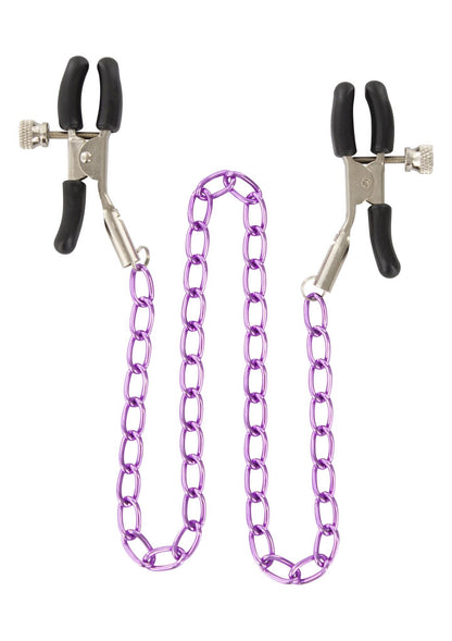 1-Klamry na sutki fioletowy łańcuszek bdsm bondage-1