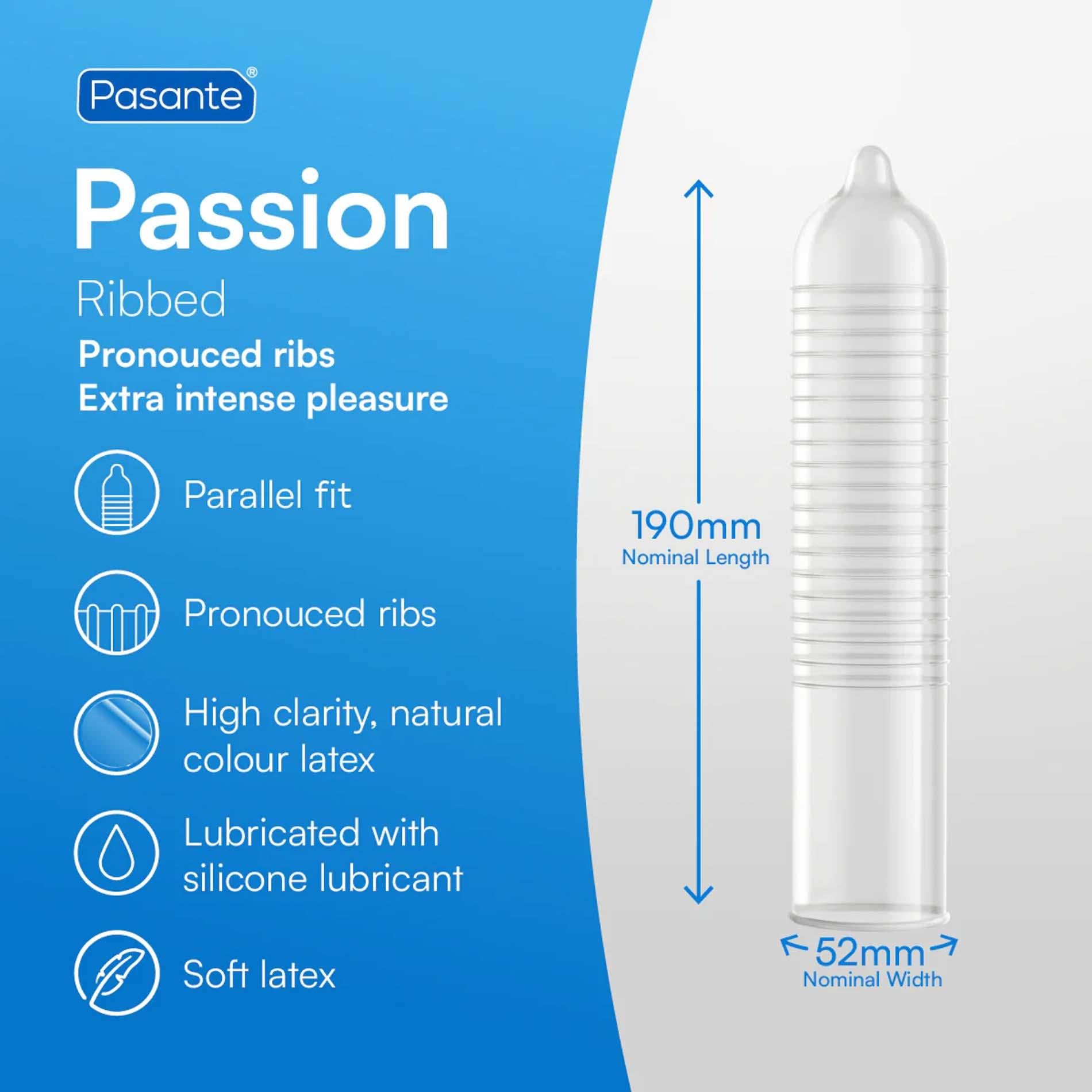4-Pasante Ribbed/Passion Condoms Bulk Packs 144 pcs-4