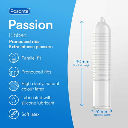 4-Pasante Ribbed/Passion Condoms Bulk Packs 144 pcs-4