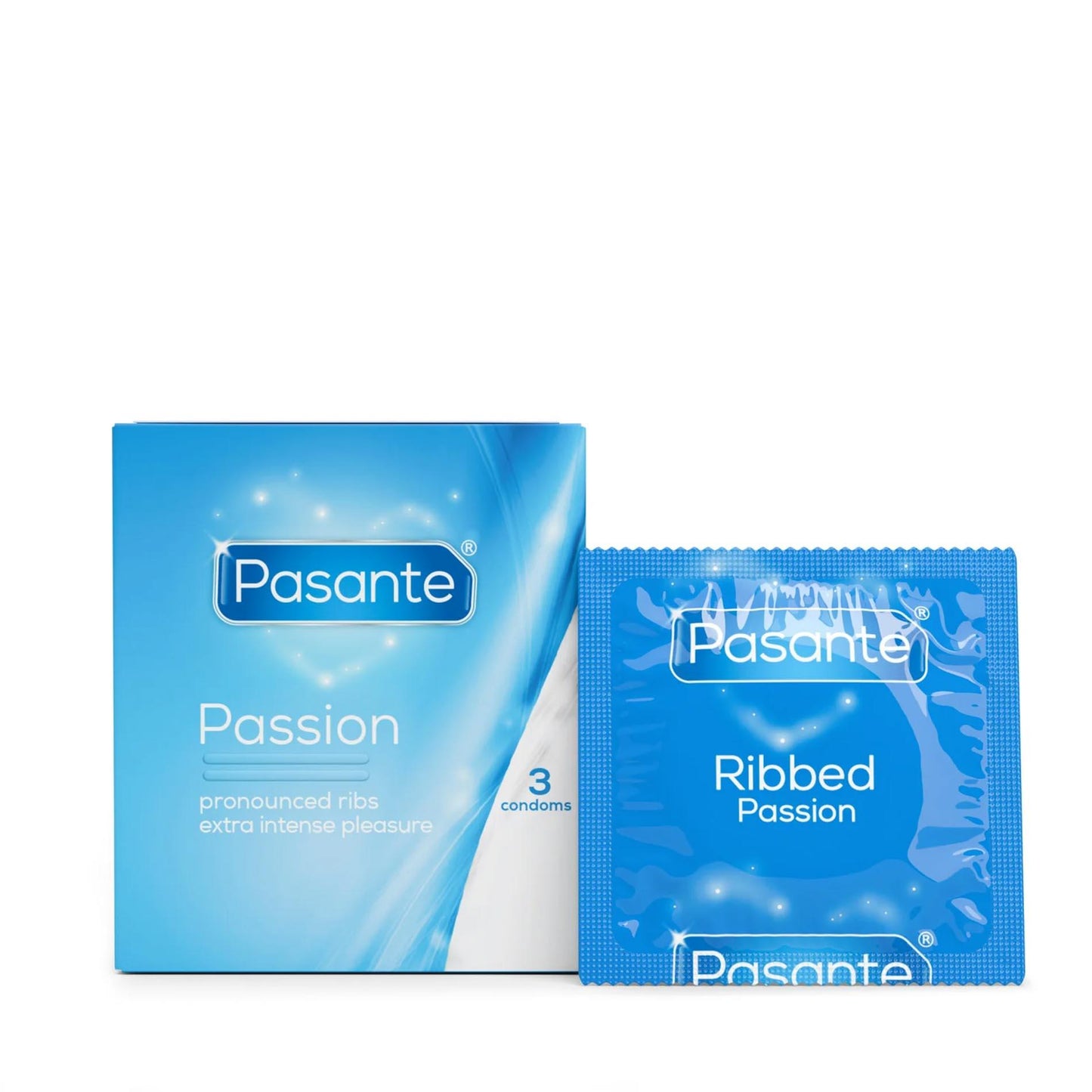 2-Pasante Ribbed/Passion Condoms  3 pcs-2