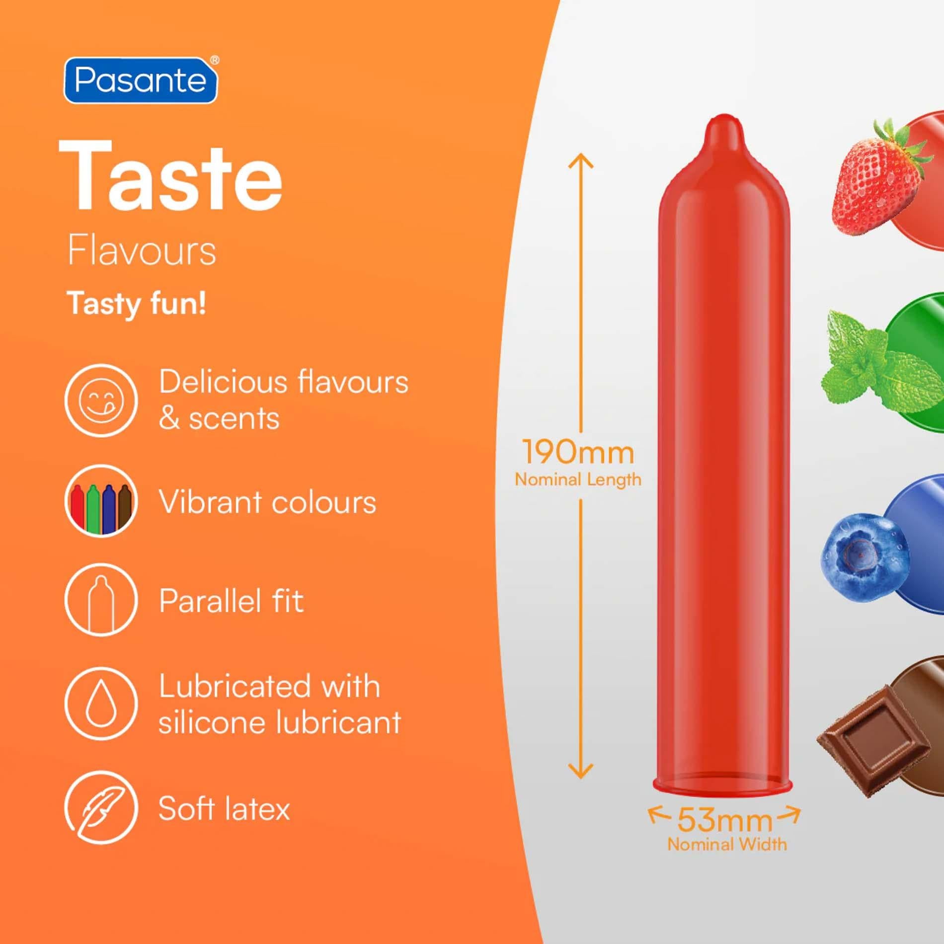 3-Pasante Flavours/Taste Condoms 3 psc-3