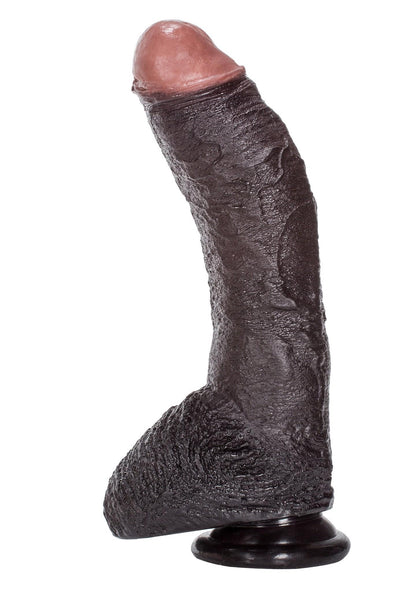 6-Zagięty sztuczny penis z przyssawką żylasty19 cm-6