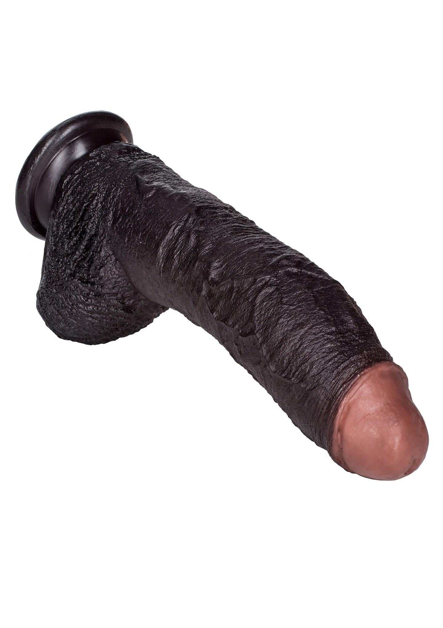8-Zagięty sztuczny penis z przyssawką żylasty19 cm-8