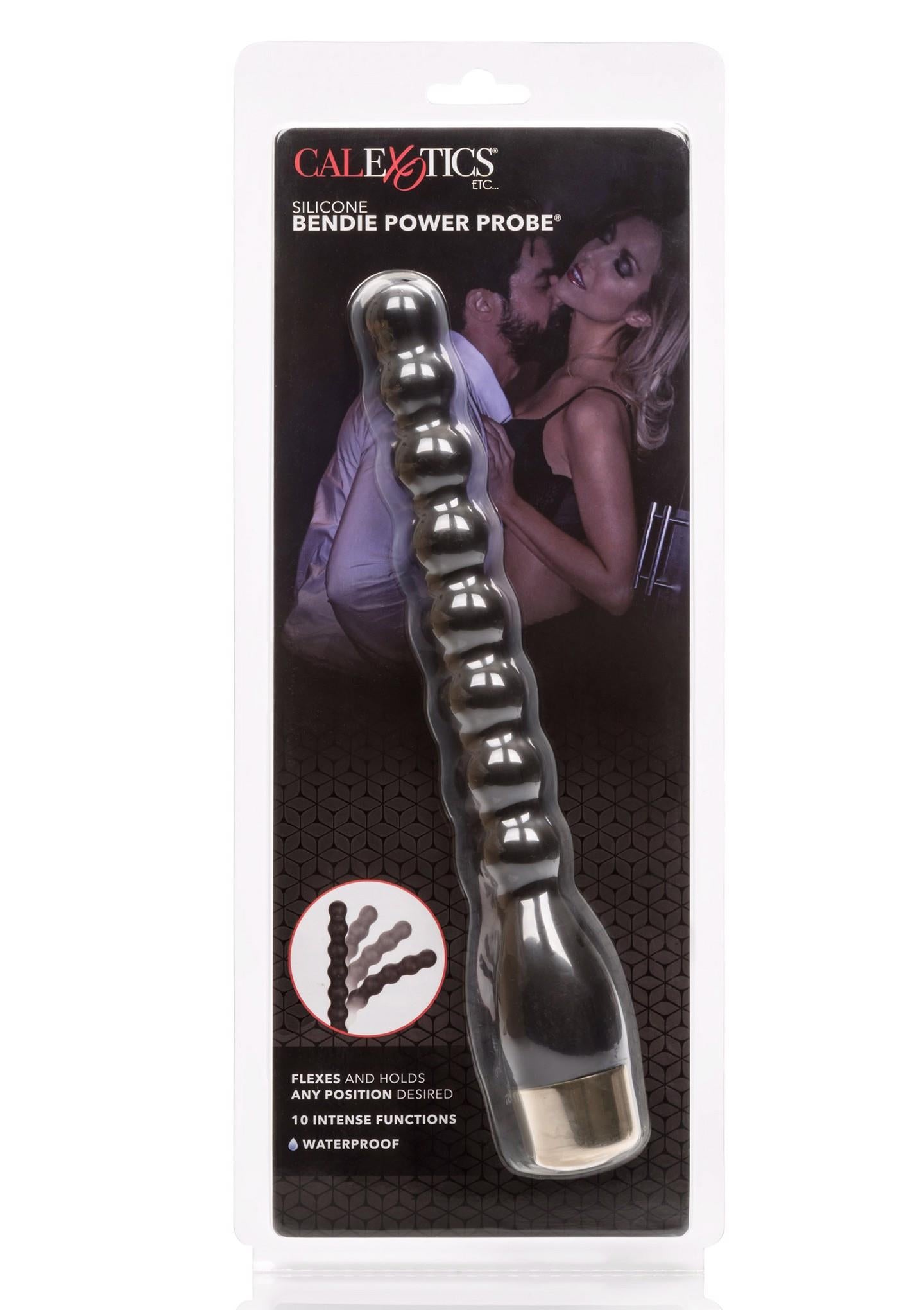 3-Czarny wibrujący plug analny różdżka koraliki-3